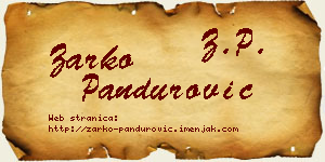 Žarko Pandurović vizit kartica